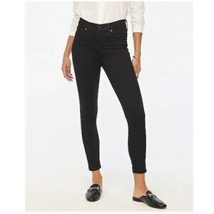J. Crew 9" Mid-Rise Skinny Jeans Signature Stretch Denim Black Size 32 NWT